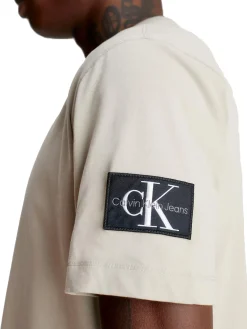 T-shirt manica corta badge beige