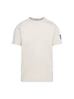 T-shirt manica corta badge beige