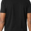 T-shirt manica corta banda logo laterale nero