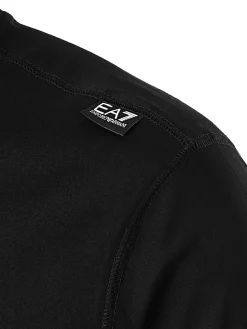 T-shirt manica corta banda logo laterale nero