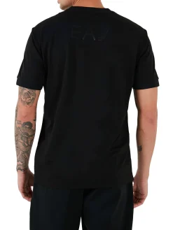 T-shirt manica corta box logo sul petto nero