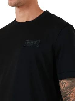 T-shirt manica corta box logo sul petto nero
