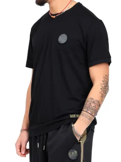 T-shirt manica corta circle logo nero