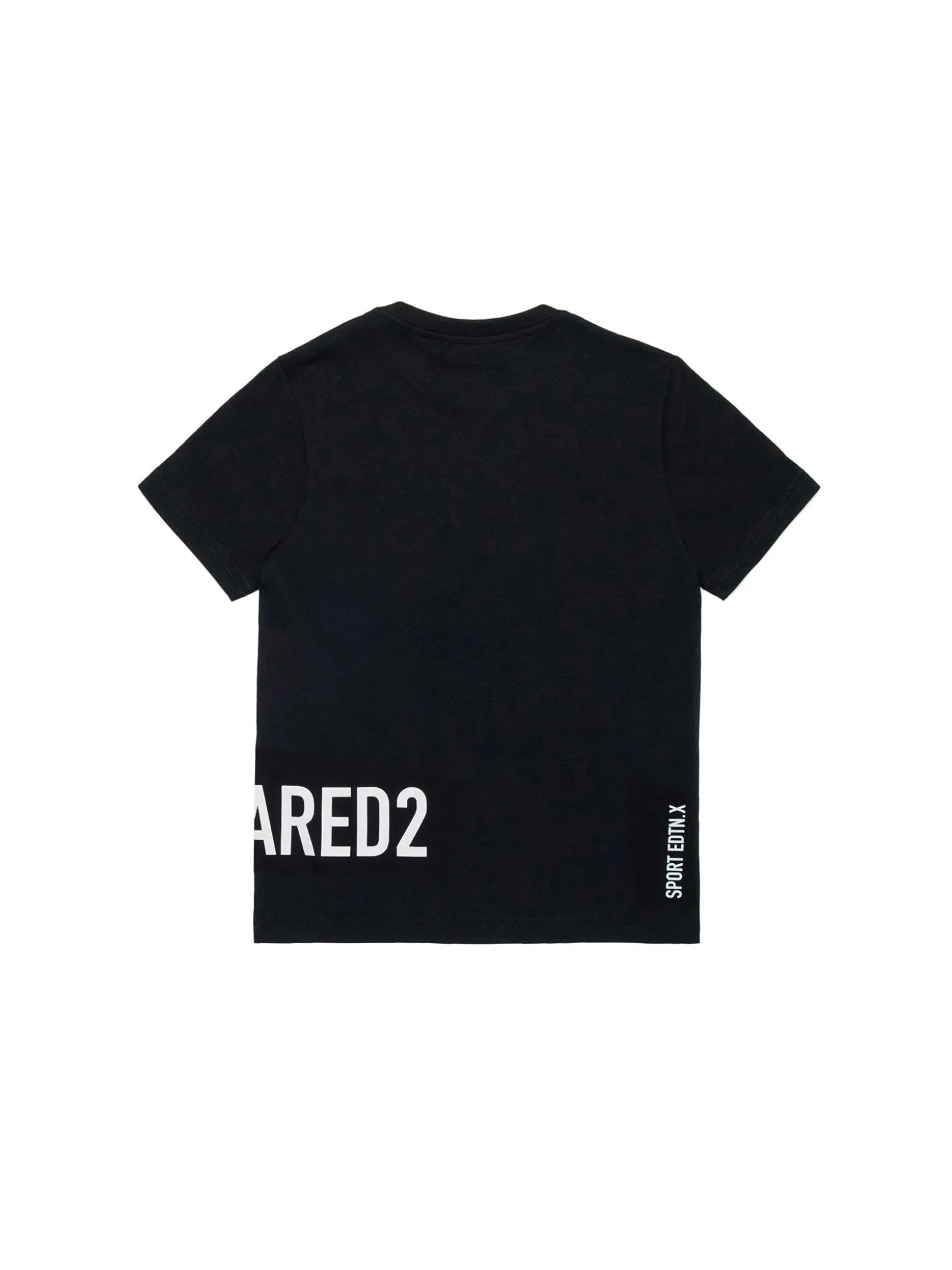 T-shirt manica corta con foglia e logo laterale nero