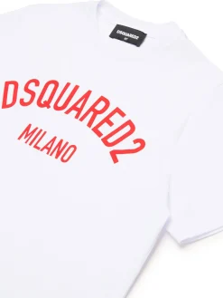 T-shirt manica corta con logo a contrasto bianco