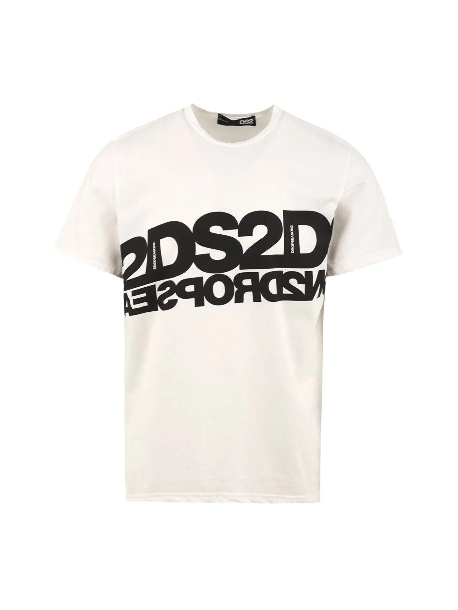 T-shirt manica corta con maxi logo panna