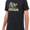 T-shirt manica corta con stampa logo nero