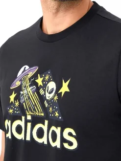 T-shirt manica corta con stampa logo nero