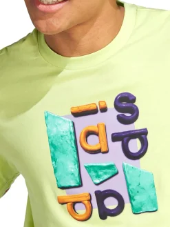 T-shirt manica corta con stampa logo lime
