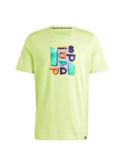 T-shirt manica corta con stampa logo lime