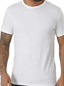 T-shirt manica corta dyed embro bianco