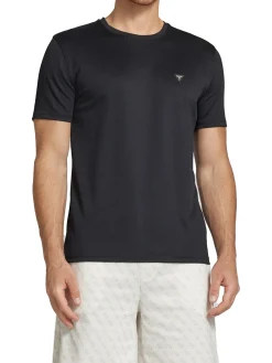 T-shirt manica corta in tessuto tecnico nero