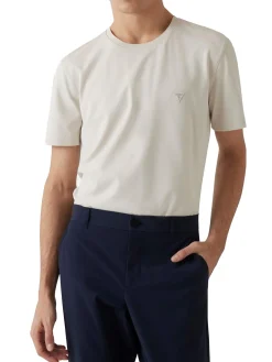 T-shirt manica corta in tessuto tecnico beige