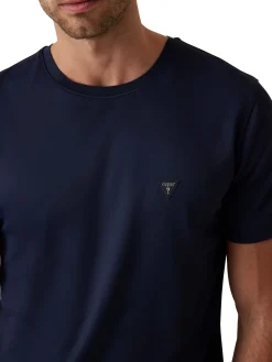 T-shirt manica corta in tessuto tecnico blu