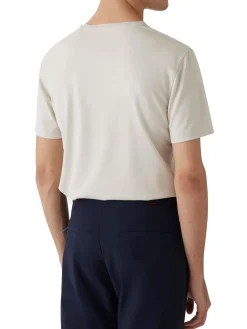 T-shirt manica corta in tessuto tecnico beige