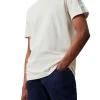 T-shirt manica corta logo tape avorio