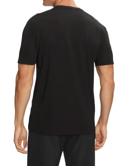 T-shirt manica corta logo patch sul petto nero