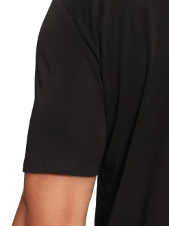 T-shirt manica corta logo patch sul petto nero