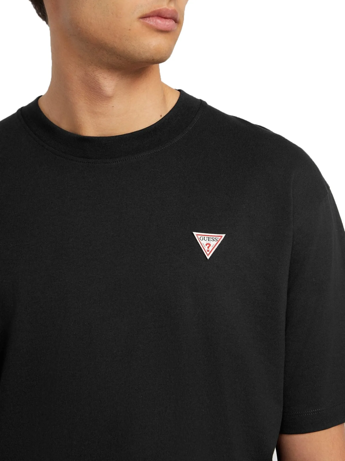 T-shirt manica corta mini triangle patch nero