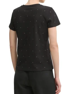 T-shirt manica corta Rhinestone nero