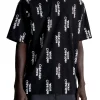 T-shirt manica corta stacked logo aop nero