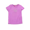 T-shirt manica corta stampa strass viola