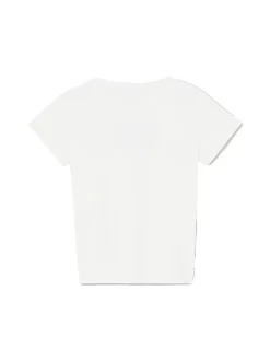 T-shirt manica corta strass bianco