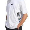 T-shirt manica corte con bande laterali bianco