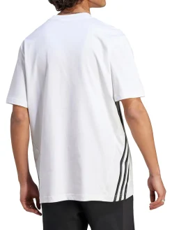 T-shirt manica corte con bande laterali bianco