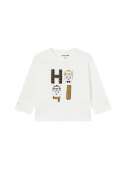 T-shirt manica lunga alpaca bianco