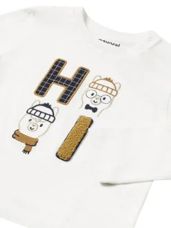 T-shirt manica lunga alpaca bianco