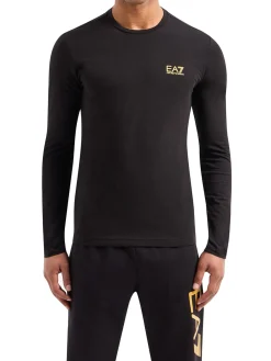 T-shirt manica lunga basic jersey nero