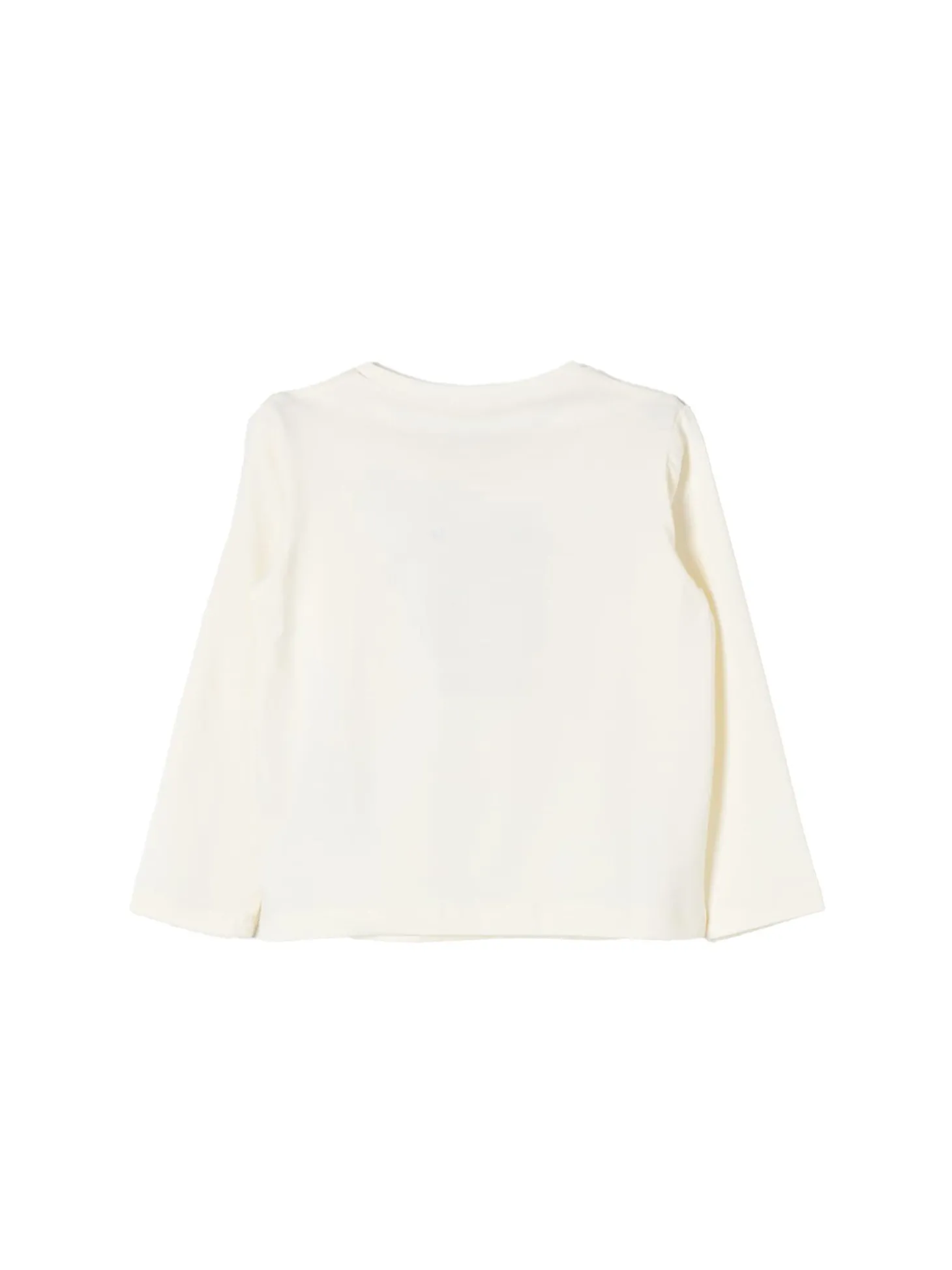 T-shirt manica lunga con orsetto e fiocchetti bianco