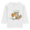 T-shirt manica lunga Let's explore bianco