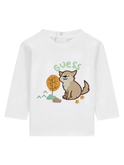 T-shirt manica lunga Let's explore bianco