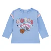T-shirt manica lunga paillettes celeste
