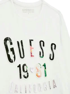 T-shirt manica lunga patch bianco