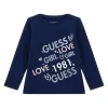 T-shirt manica lunga stampa glitter rosa