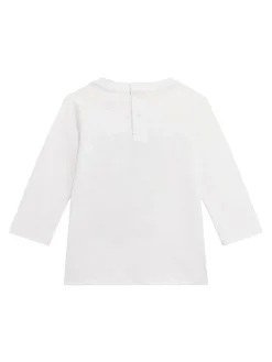 T-shirt manica lunga stampa jersey bianco