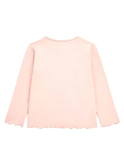 T-shirt manica lunga stampa patch rosa