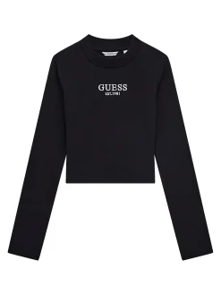 T-shirt manica lunga stretch rib nero