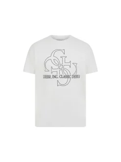 T-shirt maniche corte con stampa logo 4g bianco