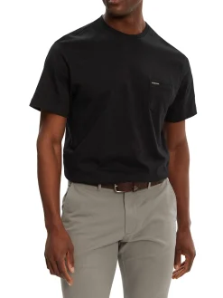 T-shirt maniche corte con tasca e piccolo logo nero