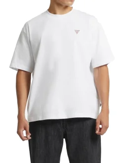 T-shirt maniche corte con mini triangolo bianco