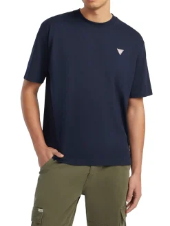 T-shirt maniche corte con mini triangolo blu