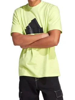 T-shirt maniche corte con logo a contrasto lime