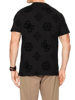 T-shirt maniche corte con maxi loghi peony nero