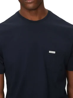 T-shirt maniche corte con tasca e piccolo logo blu