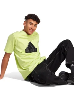 T-shirt maniche corte con logo a contrasto lime