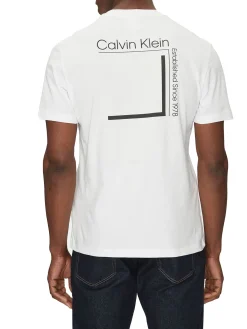 T-shirt maniche corte cp-linear box logo bianco
